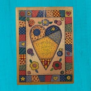 « Super Patchwork Heart  » Wood Mounted Rubber Stamp by Hero Arts
